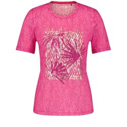Gerry Weber Edition Gemustertes T-Shirt mit Frontprint - pink (03069)
