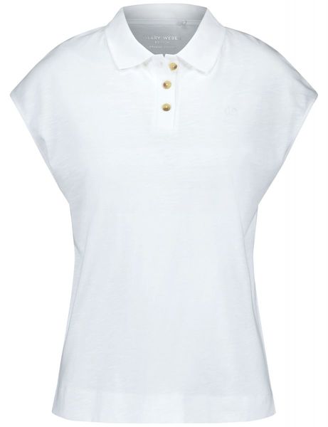 Gerry Weber Edition T-shirt with polo collar - beige/white (99600)
