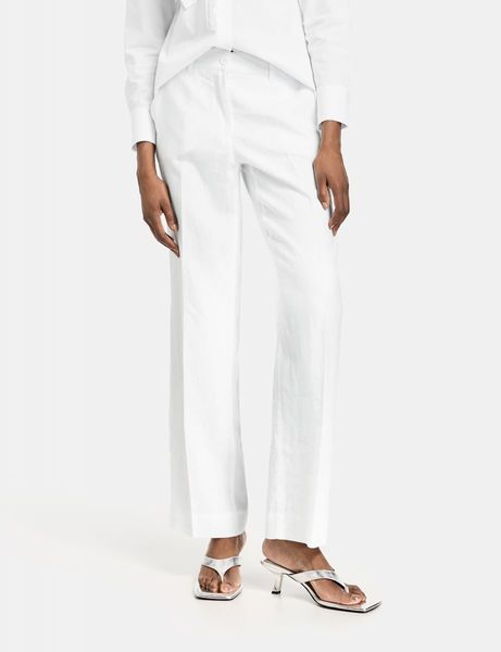 Gerry Weber Edition Pantalon en lin avec taille élastique - blanc (99600)