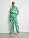 Gerry Weber Edition Pantalon en lin à motifs - vert (05058)