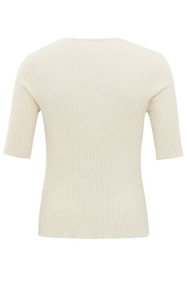 Yaya Rib knitted cardigan with bow details - beige (99311)