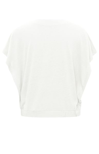 Yaya V-neck top with elastic waistb - white (99307)