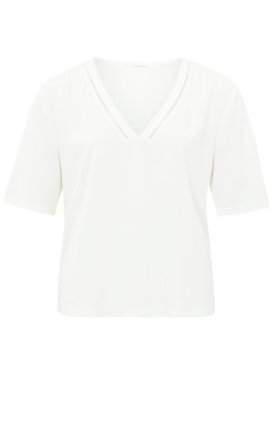 Yaya T-shirt with V-neck - white (99307)