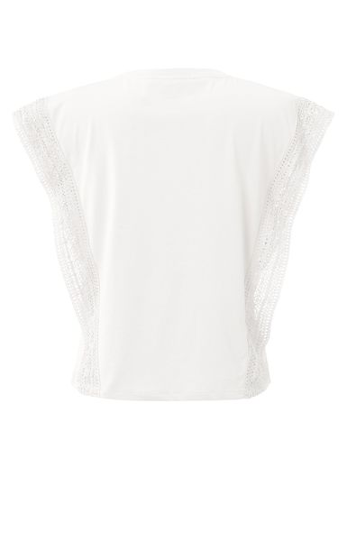 Yaya Sleeveless top with lace details - white (99307)