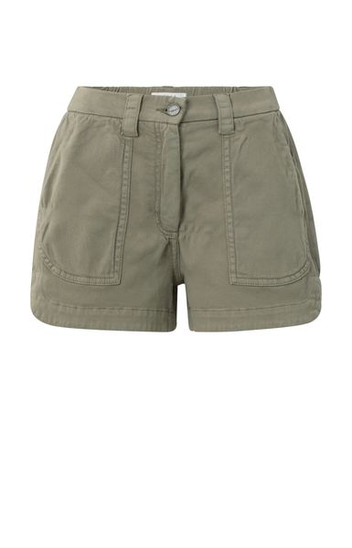 Yaya Woven cargo shorts with high waist - green (99314)