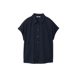 Tom Tailor shortsleeve blouse with linen - blue (10668)