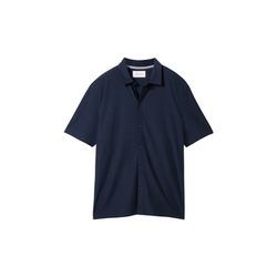 Tom Tailor T-shirt with button placket - blue (10668)