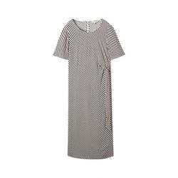 Tom Tailor Striped midi dress with knot detail - beige (35347)