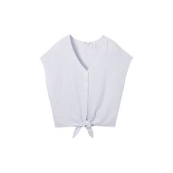 Tom Tailor Denim Linen blouse with knot detail - blue (35562)
