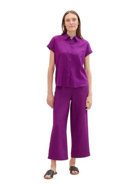 Tom Tailor shortsleeve blouse with linen - purple (35274)
