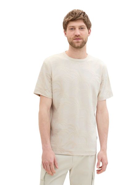 Tom Tailor Jacquard T-Shirt - braun/beige (35623)