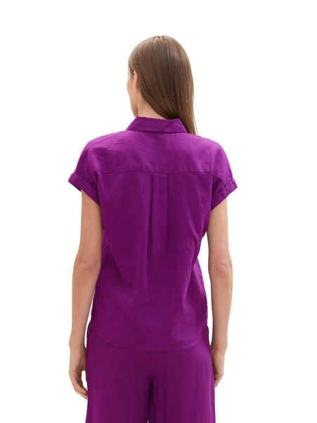 Tom Tailor shortsleeve blouse with linen - purple (35274)
