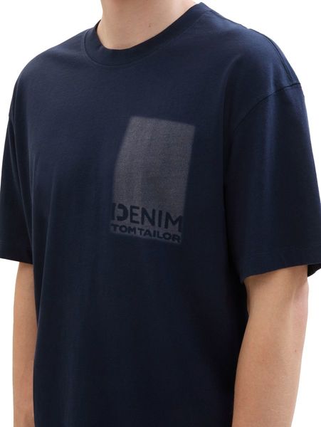 Tom Tailor Denim T-shirt relaxed laserprint - blau (10668)