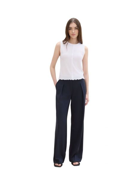Tom Tailor Denim Top with button placket - white (20000)