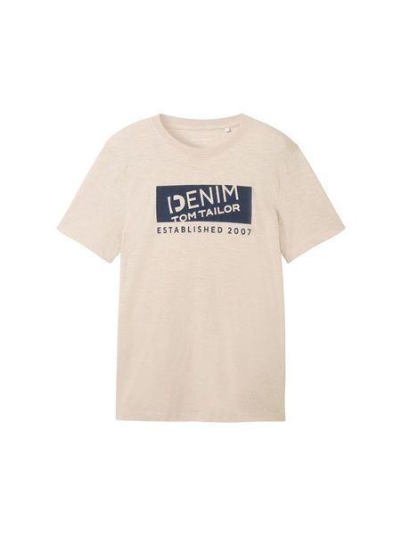 Tom Tailor Denim T-shirt chiné imprimé - beige (11754)