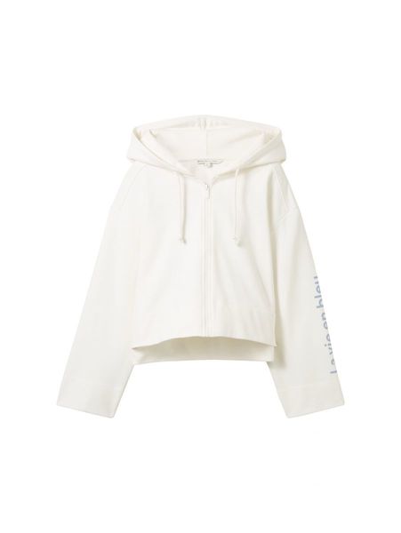 Tom Tailor Denim Sweat jacket with print - white (10332)