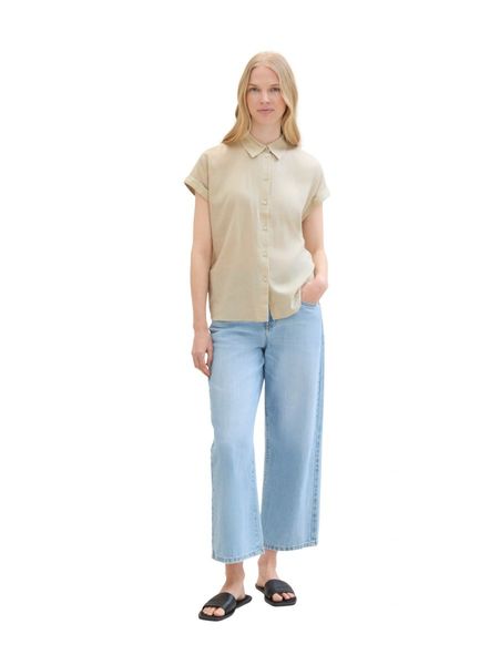 Tom Tailor shortsleeve blouse with linen - brown (21650)