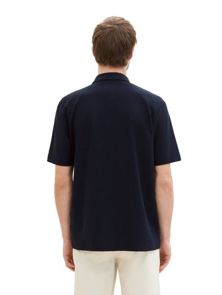Tom Tailor T-shirt with button placket - blue (10668)