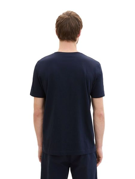 Tom Tailor structured v-neck t-shirt - blue (10668)
