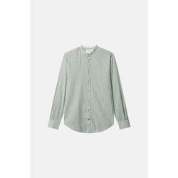 Colours & Sons Shirt-Linen Blend Stripes - green (461)