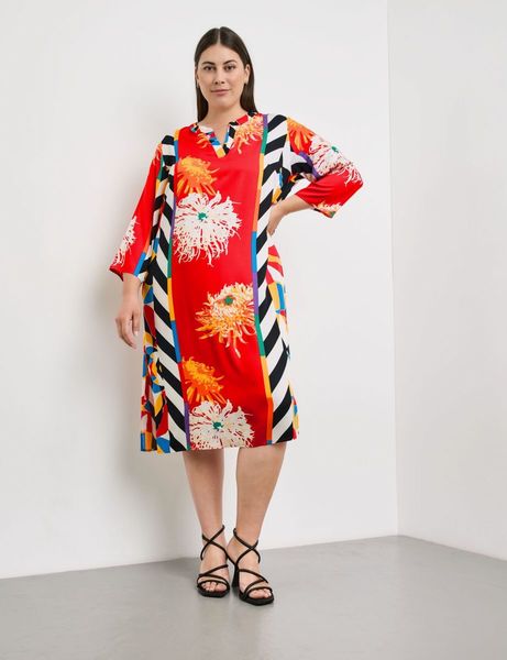 Samoon Dress with all-over pattern - red (06382)