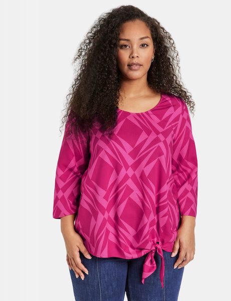 Samoon Blouse with 3/4-length sleeves - pink (03322)