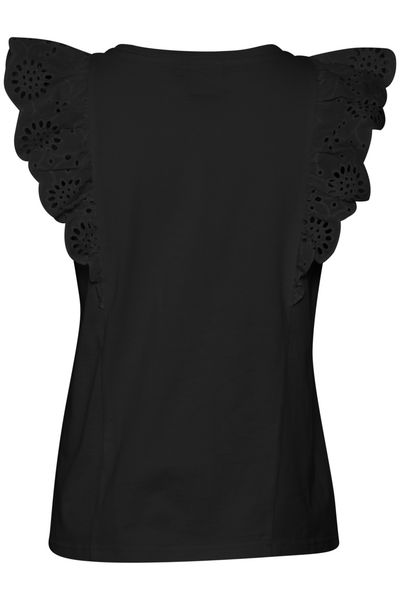 ICHI Top with lace - Ihjasmira - black (194008)