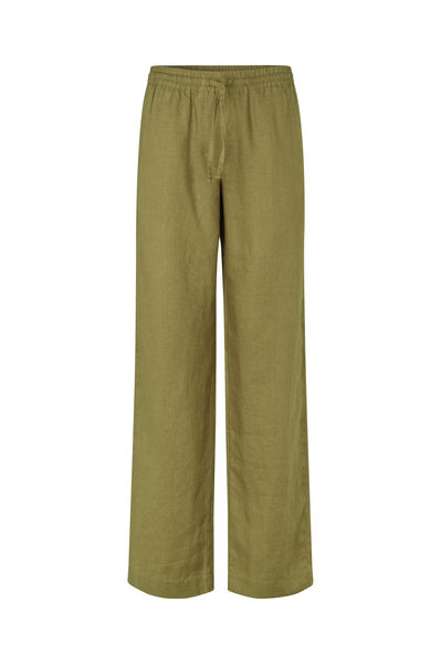 Samsøe & Samsøe Linen pants - Hoys String - green (OLIVE DRAB)