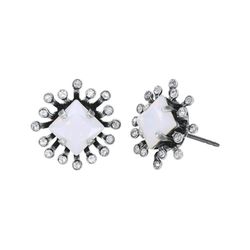 Konplott Stud earrings - Petit Four Carre - white (0040)