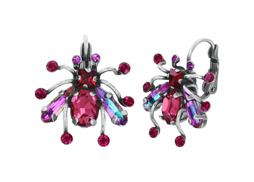 Konplott Earrings - Clubbing Bugs - red/purple (0040)