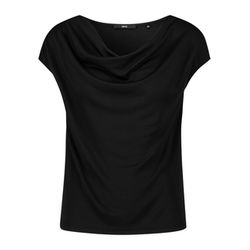 Zero Shirt mit Wasserfallausschnitt - schwarz (9105)