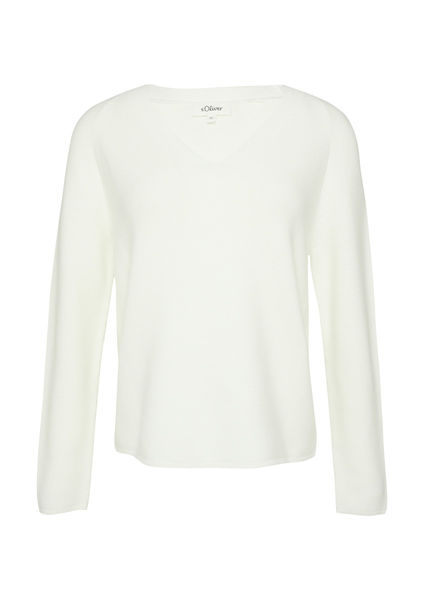 s.Oliver Red Label Strickpullover aus Baumwollmix - weiß (0210)