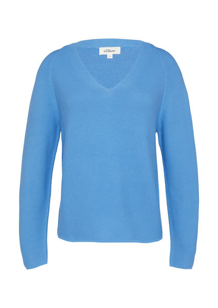 s.Oliver Red Label Strickpullover aus Baumwollmix - blau (5513)
