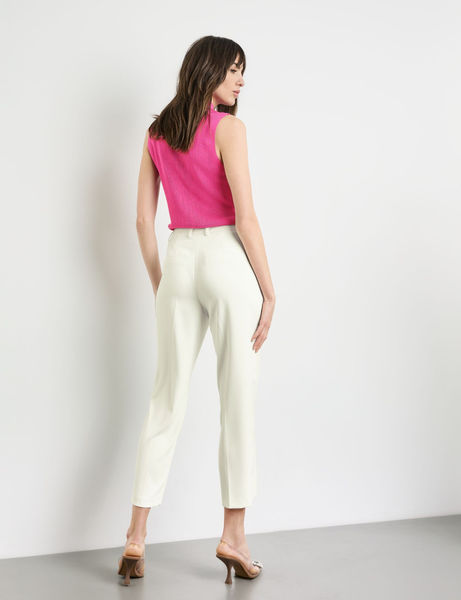 Taifun Elegante Hose Slim Fit - beige/weiß (09600)