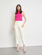 Taifun Elegante Hose Slim Fit - beige/weiß (09600)