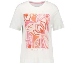 Gerry Weber Collection Softes T-Shirt mit Frontprint und Ziersteinchen - beige/pink/weiß (09114)