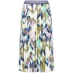 Gerry Weber Collection Gemusterter Plisseerock mit Dehnbund - beige/weiß (09036)