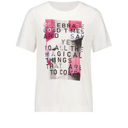 Gerry Weber Collection T-Shirt aus Baumwolle mit Wording-Frontprint - beige/weiß (09099)