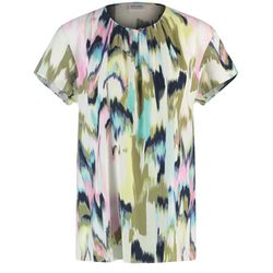 Gerry Weber Collection Gemsutertes Blusenshirt mit Faltendetail - beige/weiß (09036)