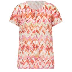 Gerry Weber Collection Fließendes Kurzarmshirt in Ausbrenner-Qualität - pink/orange (03049)
