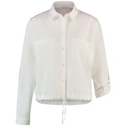 Gerry Weber Collection Hemdbluse mit Tunnelzug am Saum - beige/weiß (99600)