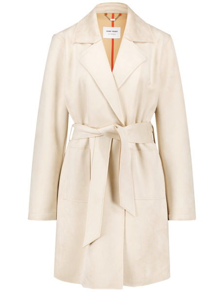 Gerry Weber Collection Soft short coat in a velor look beige