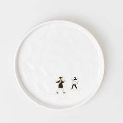 Räder Small plate with winter motif (Ø15x1.2cm) - white (0)