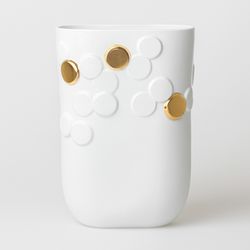Räder Vase with gold details (22x14x32cm) - white (0)