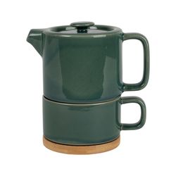 SEMA Design Théière avec tasse et filtre - vert (Emeraude)