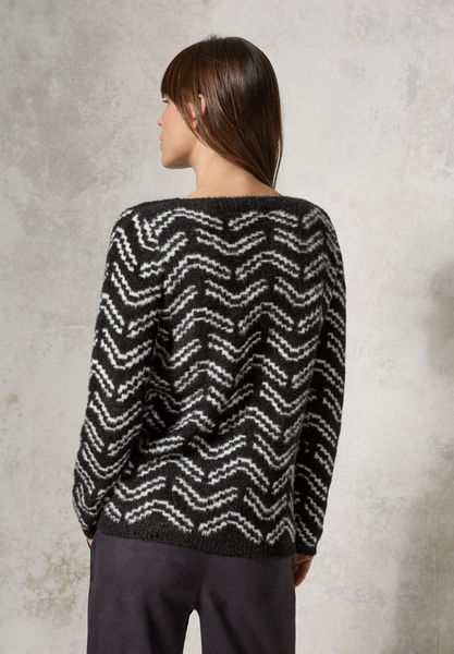 Cecil Kuscheliger Jaquard Pullover schwarz (20001) S