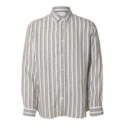 Selected Homme Linen shirt - Slhregkylian - brown/white (179651001)