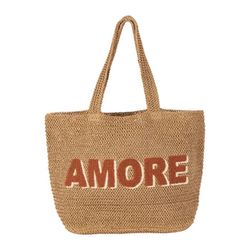 SEMA Design Shopper mit Schriftzug - beige/orange (Naturel)