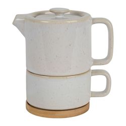 SEMA Design Théière avec tasse et filtre - beige (Blanc)