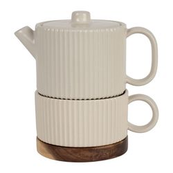 SEMA Design Théière avec tasse et filtre - beige (Ecru)